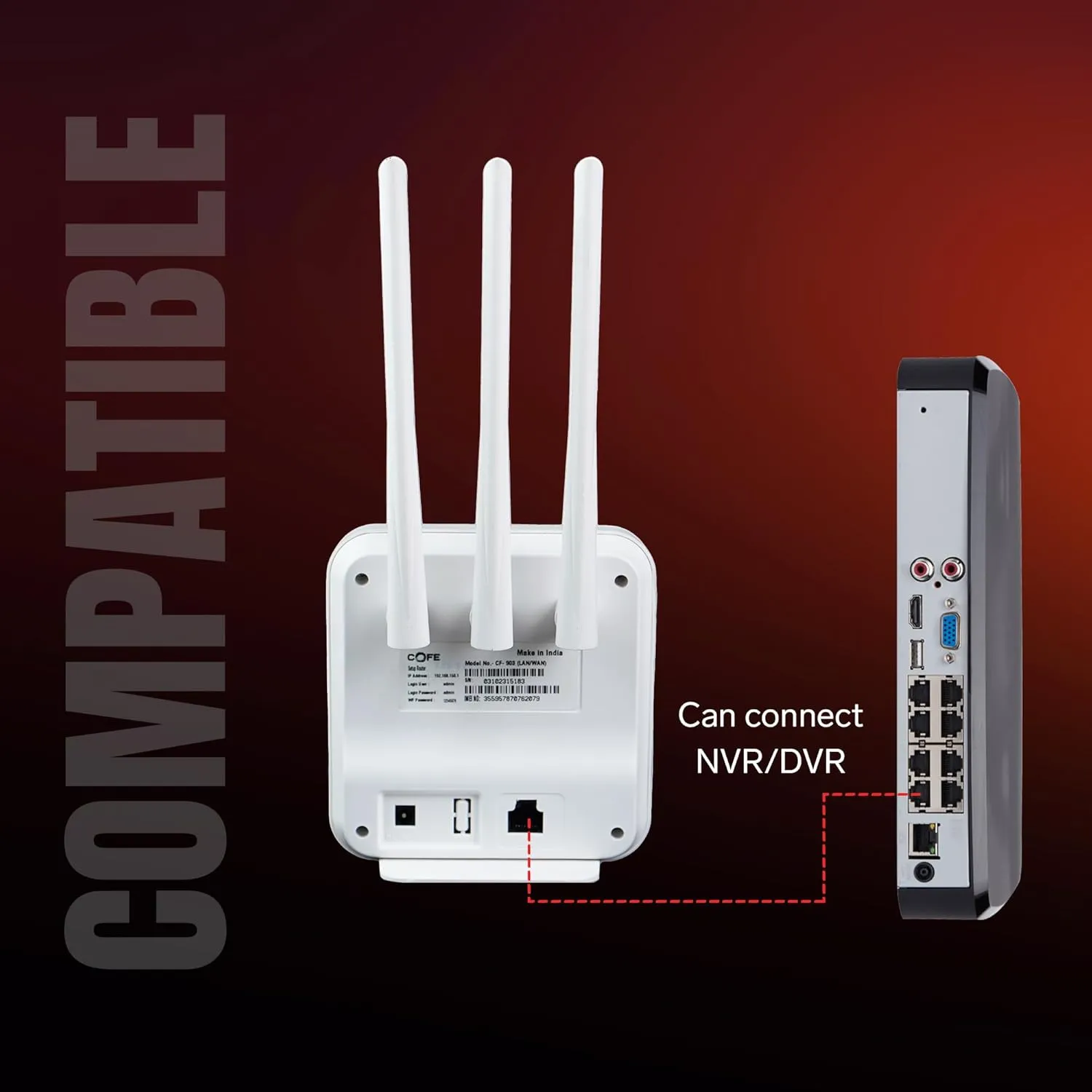 Cofe Sim Router CF903 WIFI 6 4G 300 Mbps 3 Antenna view 7